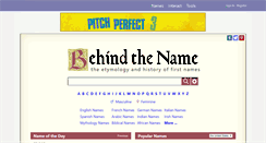 Desktop Screenshot of behindthename.com