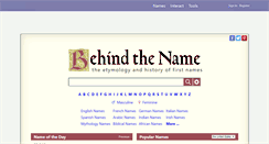 Desktop Screenshot of behindthename.com2014-3-5www.behindthename.com