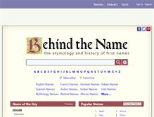 Tablet Screenshot of behindthename.com2014-3-5www.behindthename.com